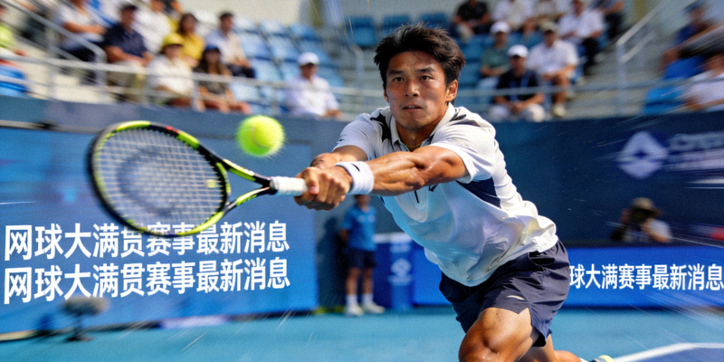 网球大满贯赛事最新消息 - 球员在赛场上挥拍击球的动感照片